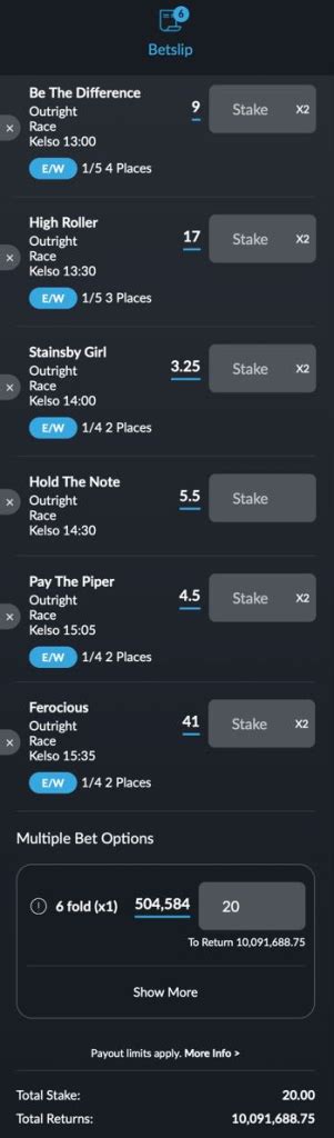 six fold bet.